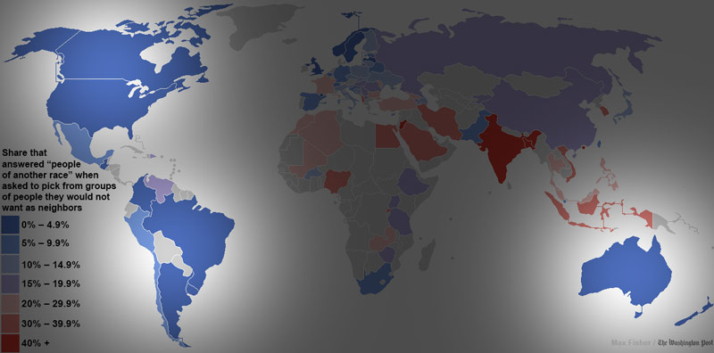 世界各國對其他民族容忍度地圖2