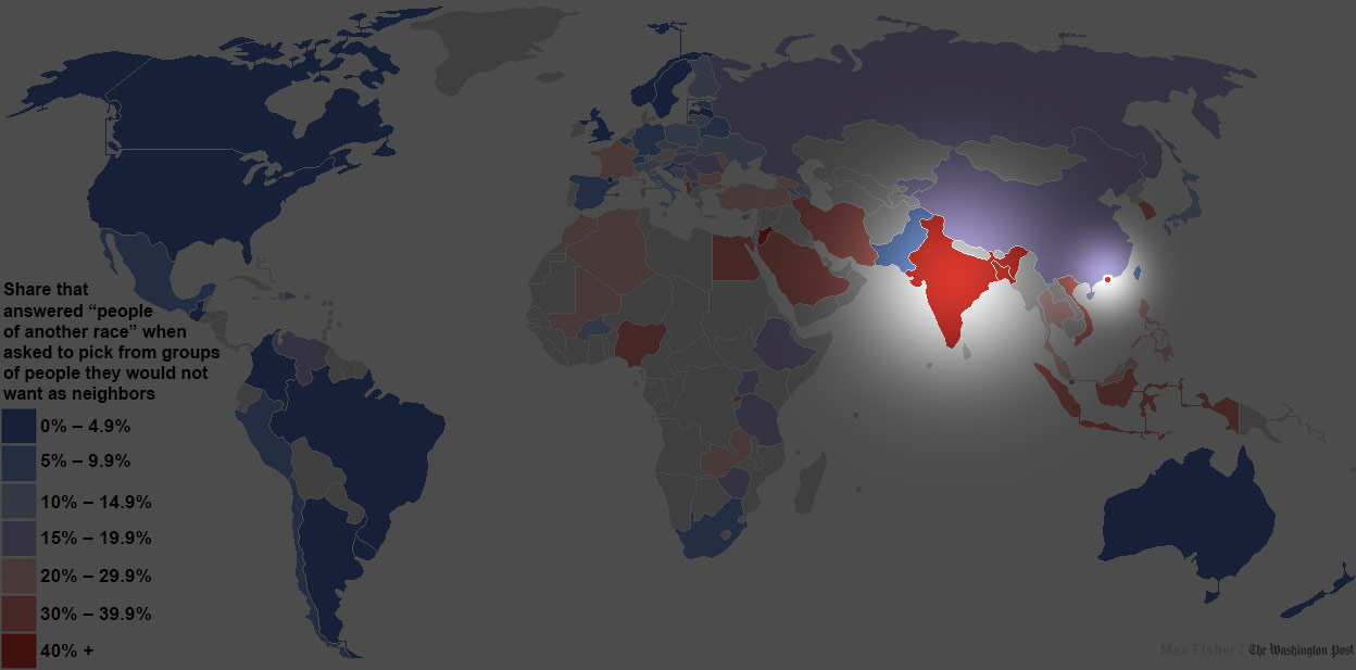 世界各國對其他民族容忍度地圖3