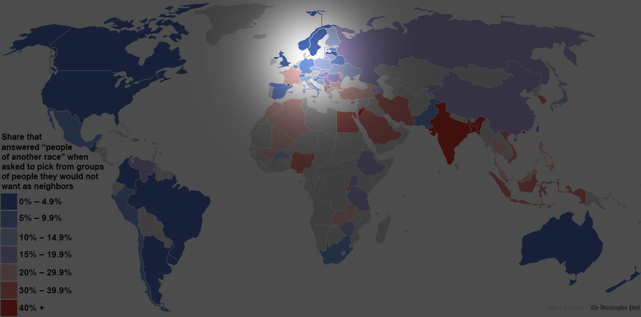 世界各國對其他民族容忍度地圖4