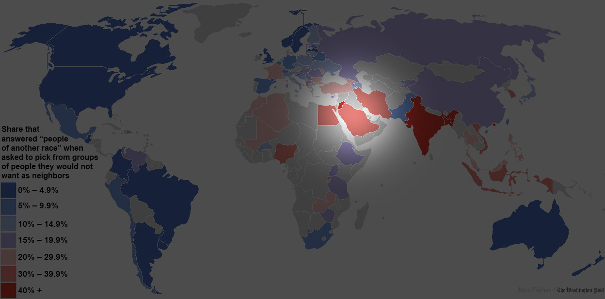 世界各國對其他民族容忍度地圖5