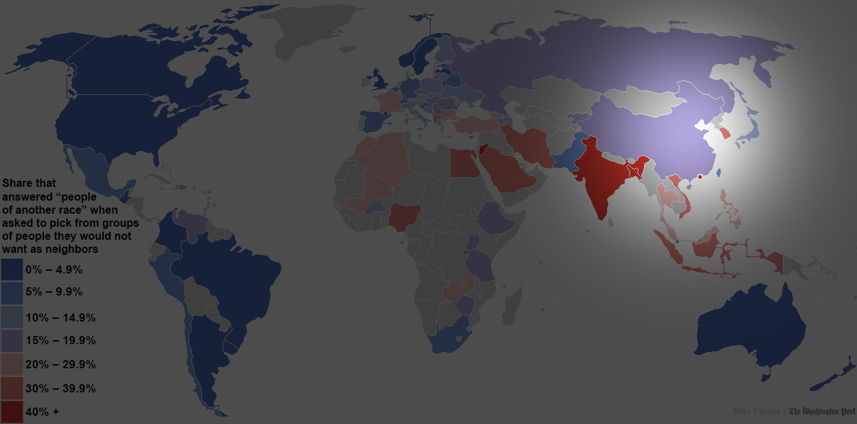 世界各國對其他民族容忍度地圖6