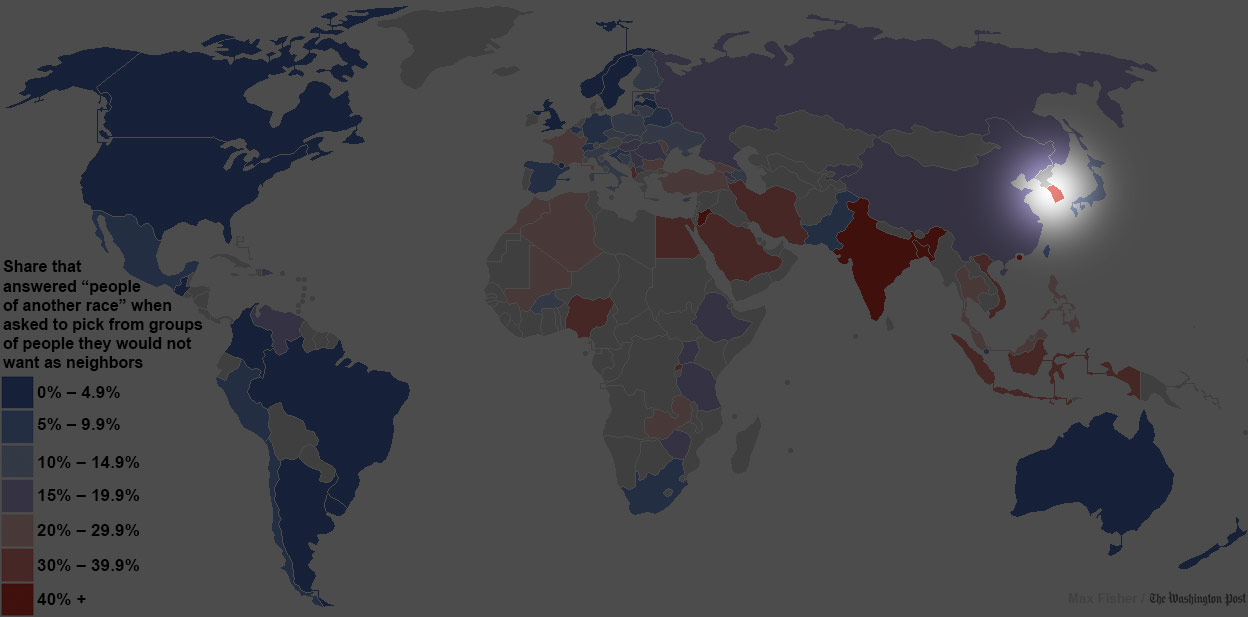 世界各國對其他民族容忍度地圖7