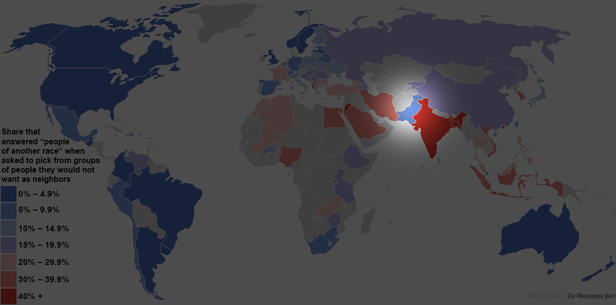 世界各國對其他民族容忍度地圖8