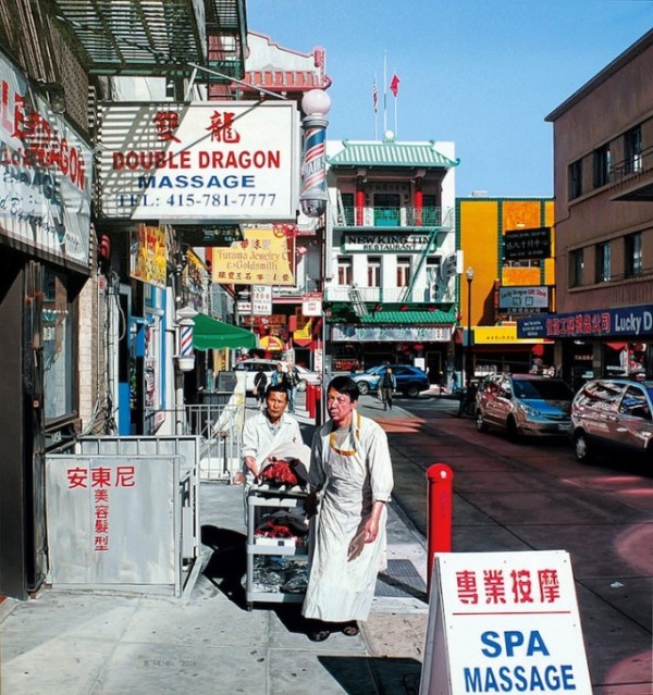 超寫實的中國城手繪照片2