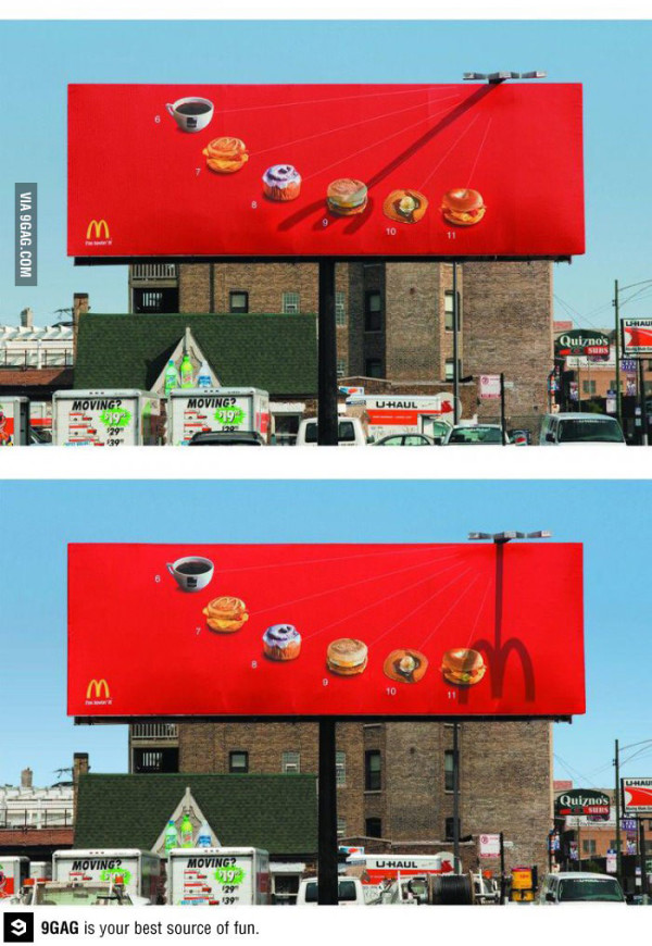 麥當勞利用影子把平面廣告變成動畫2