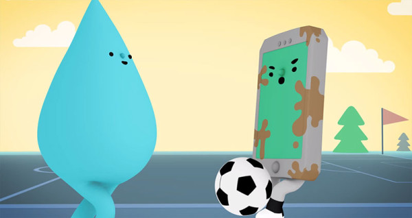 可愛防水手機廣告：水是我的好朋友4