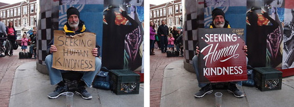 流浪漢手上的牌子升級，業績會變好嗎？2